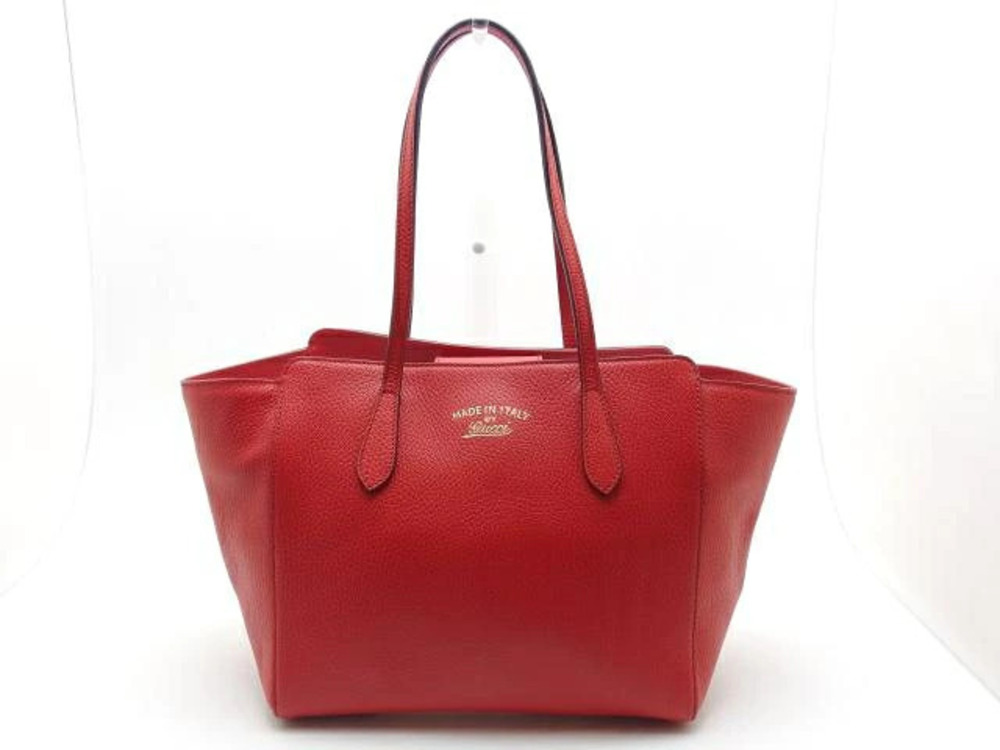 Gucci Swing Tote Bag Leather Red